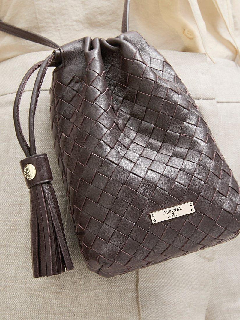 Aspinal of London crossbody pouch bag chocolate, UK version