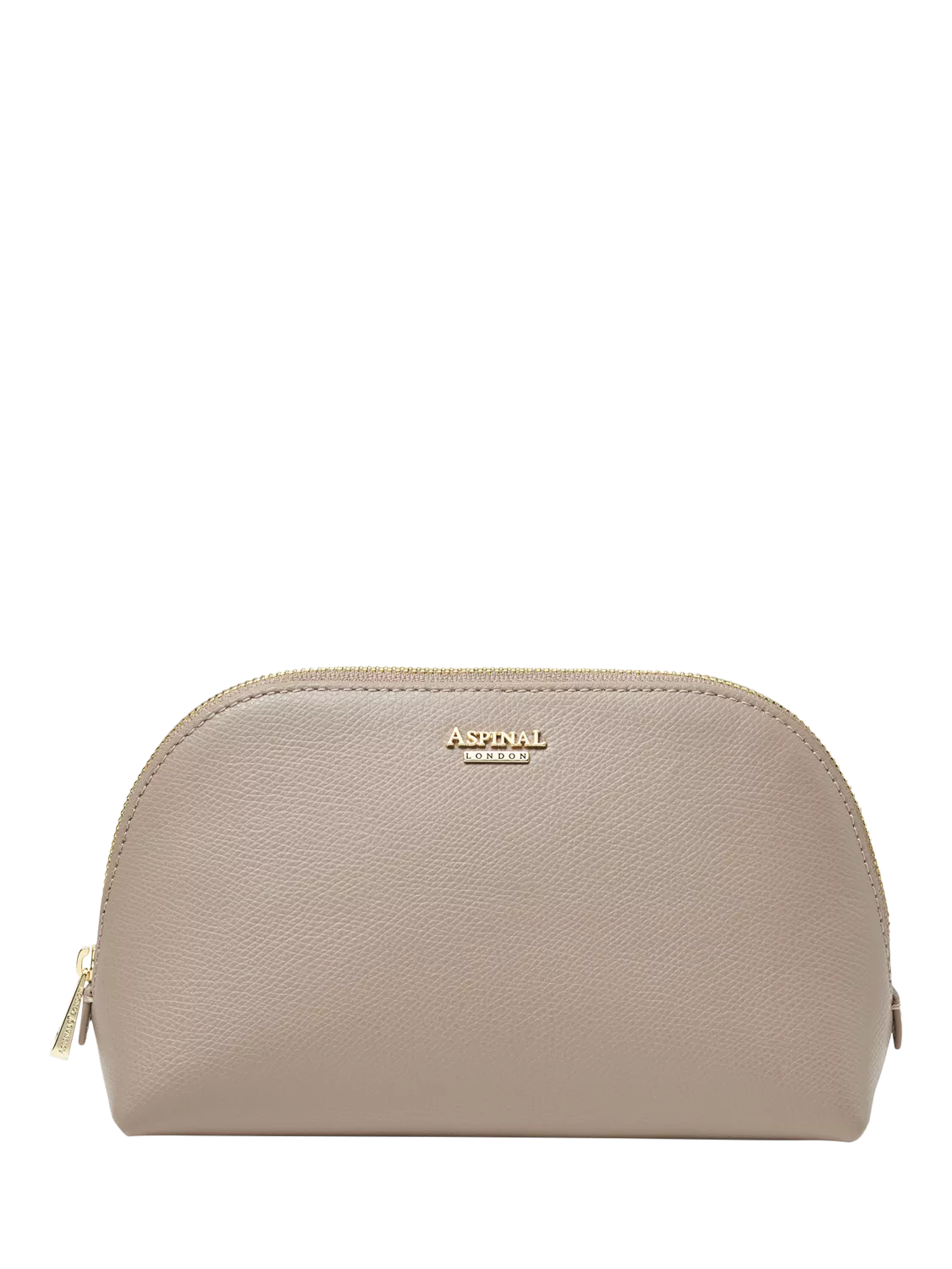 Aspinal of London makeup case taupe leather (British brand)