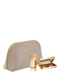 Aspinal of London makeup case taupe leather (British brand)