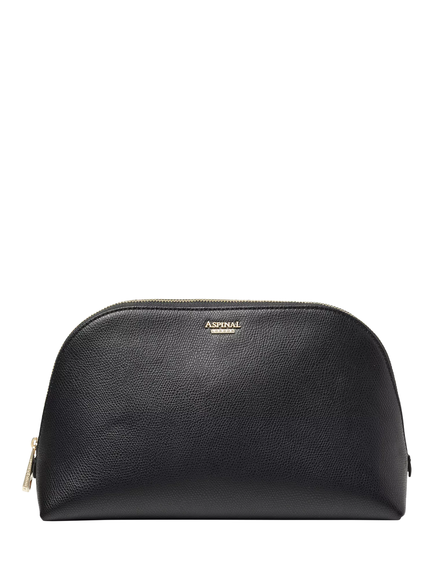Aspinal of London black leather toiletry bag, imported from the UK