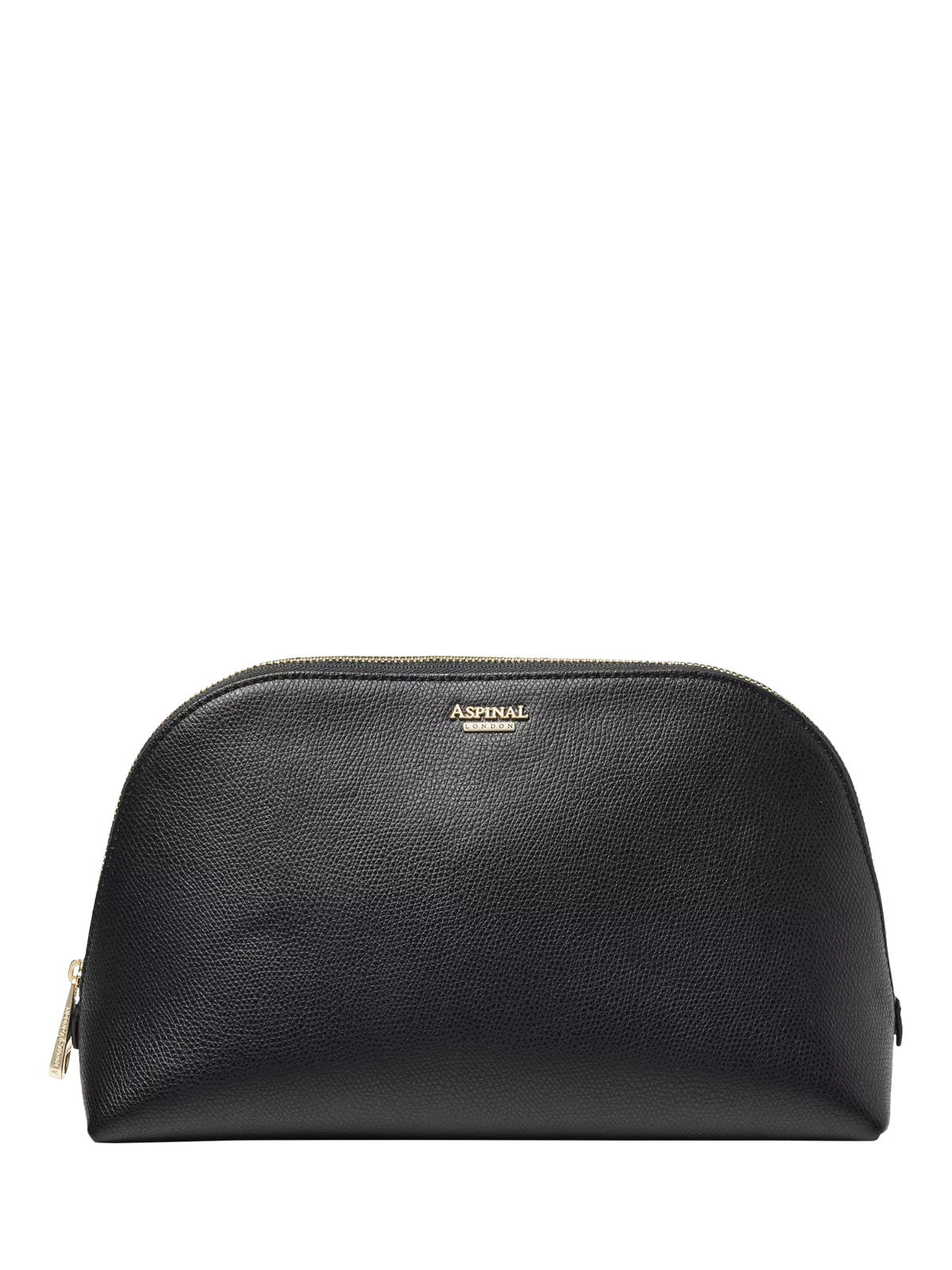 Aspinal of London black leather toiletry bag, imported from the UK