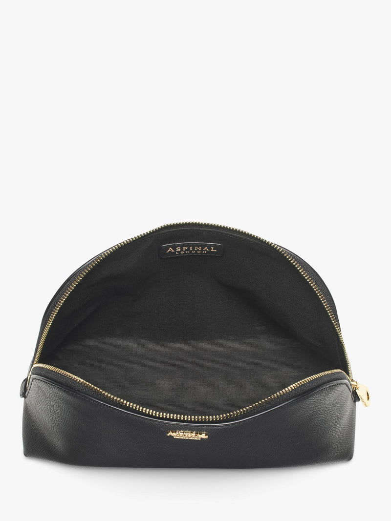 Aspinal of London black leather toiletry bag, imported from the UK