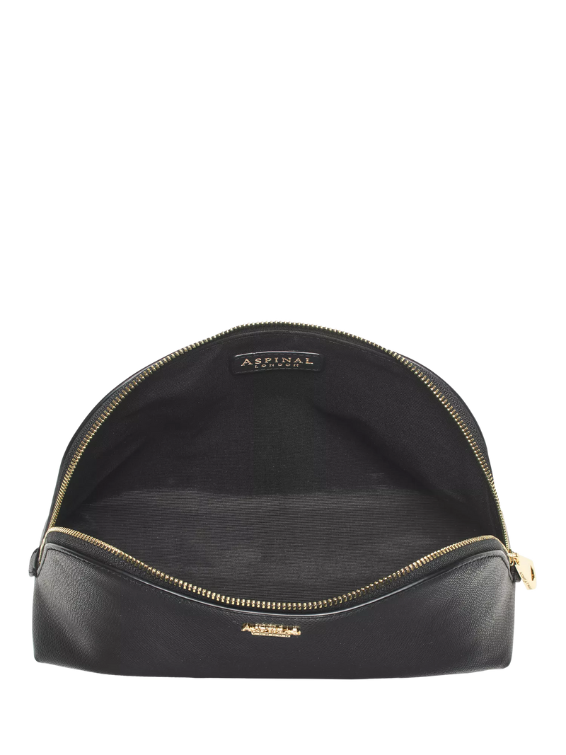 Aspinal of London black leather toiletry bag, imported from the UK