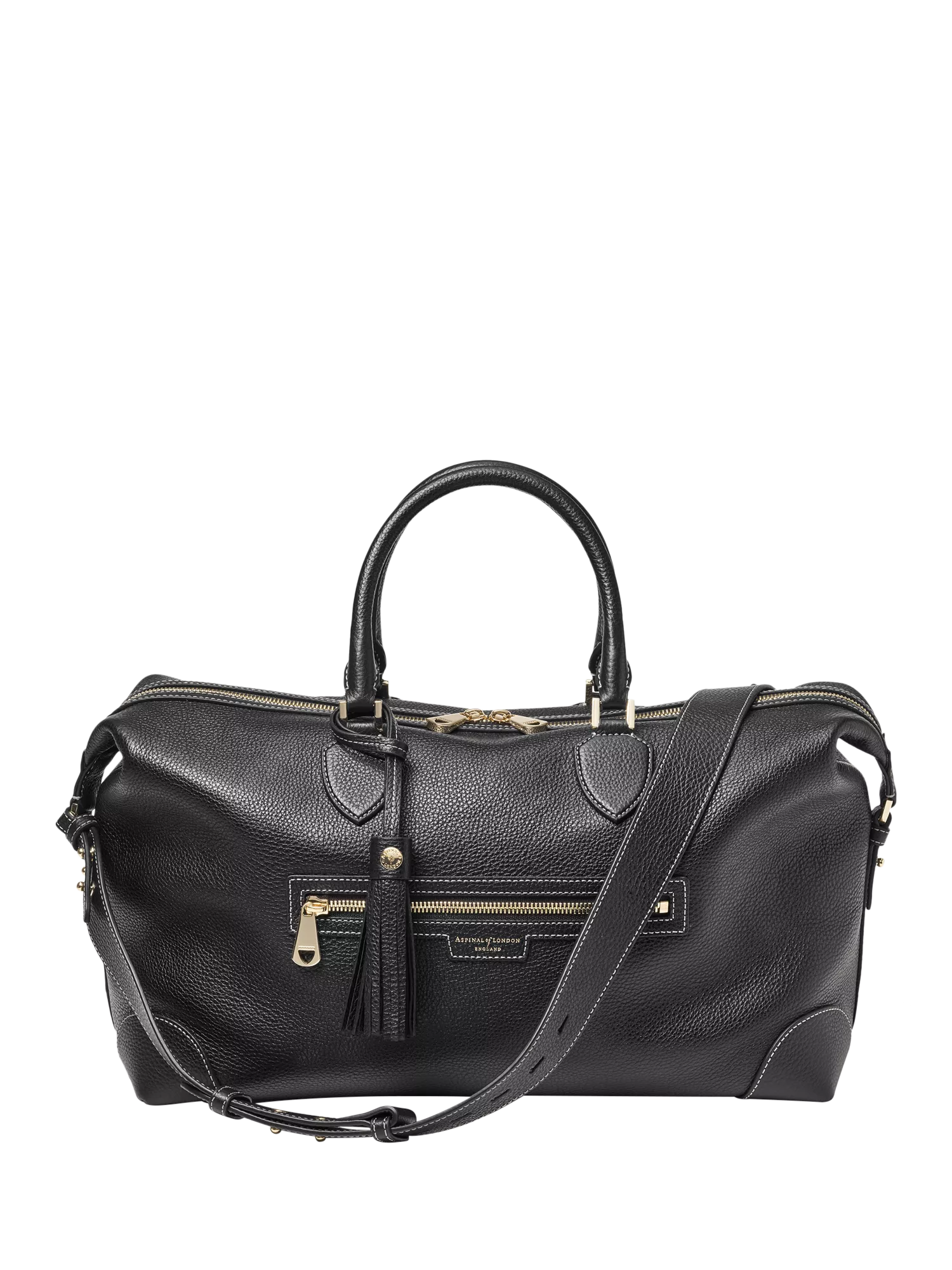 Aspinal of London Hudson bag in black pebble leather, UK version