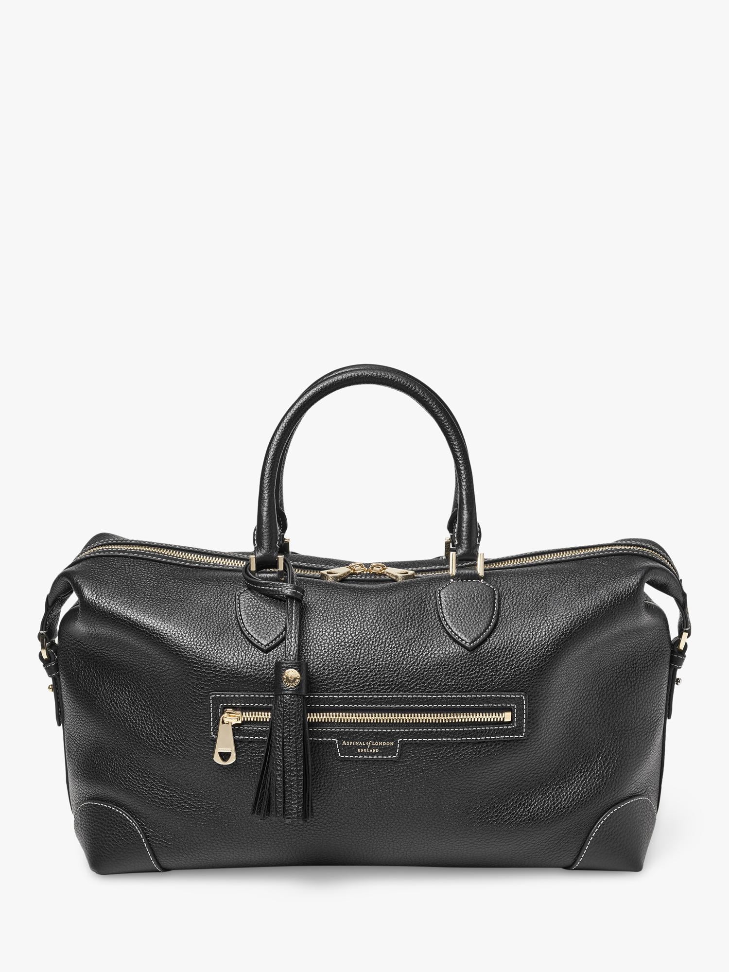Aspinal of London Hudson bag in black pebble leather, UK version