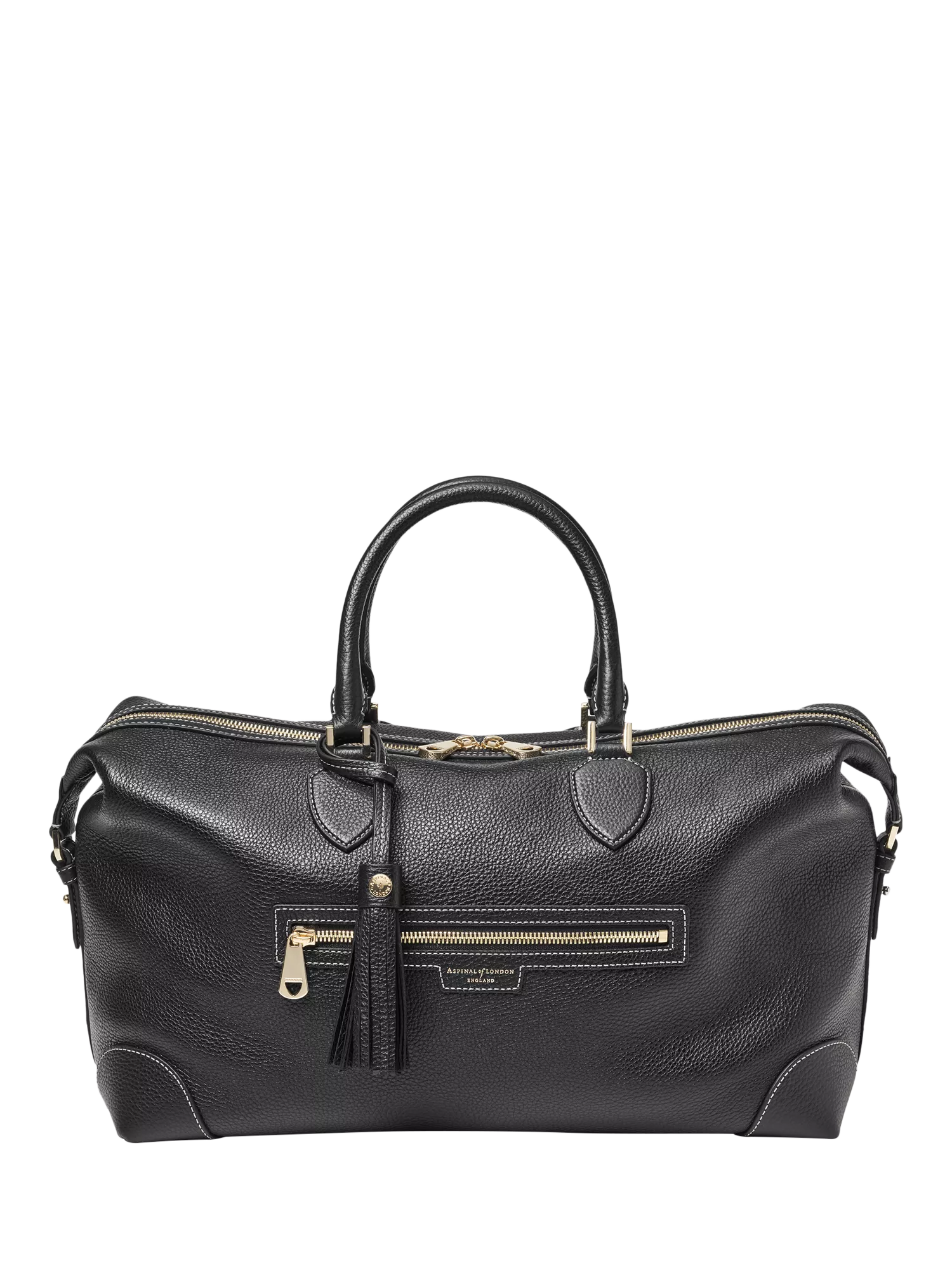 Aspinal of London Hudson bag in black pebble leather, UK version