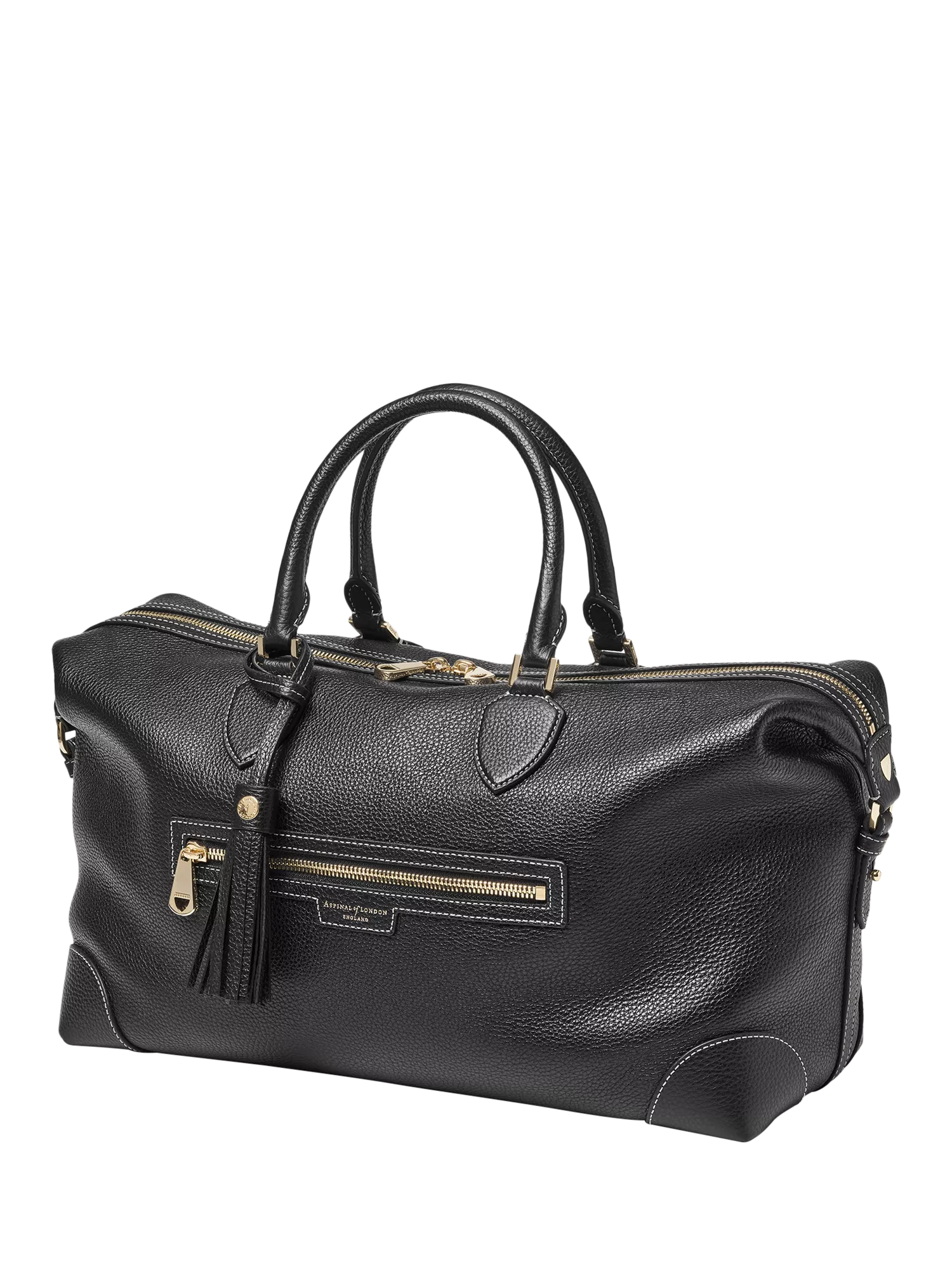 Aspinal of London Hudson bag in black pebble leather, UK version