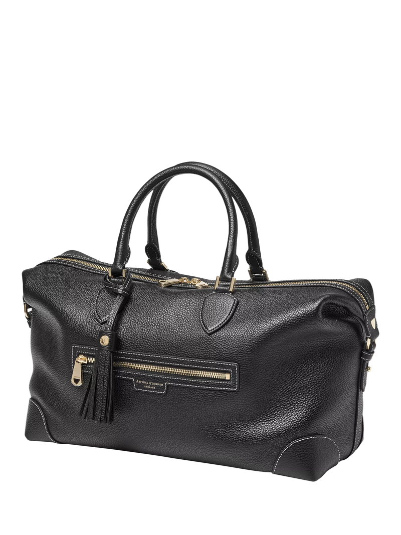 Aspinal of London Hudson bag in black pebble leather, UK version