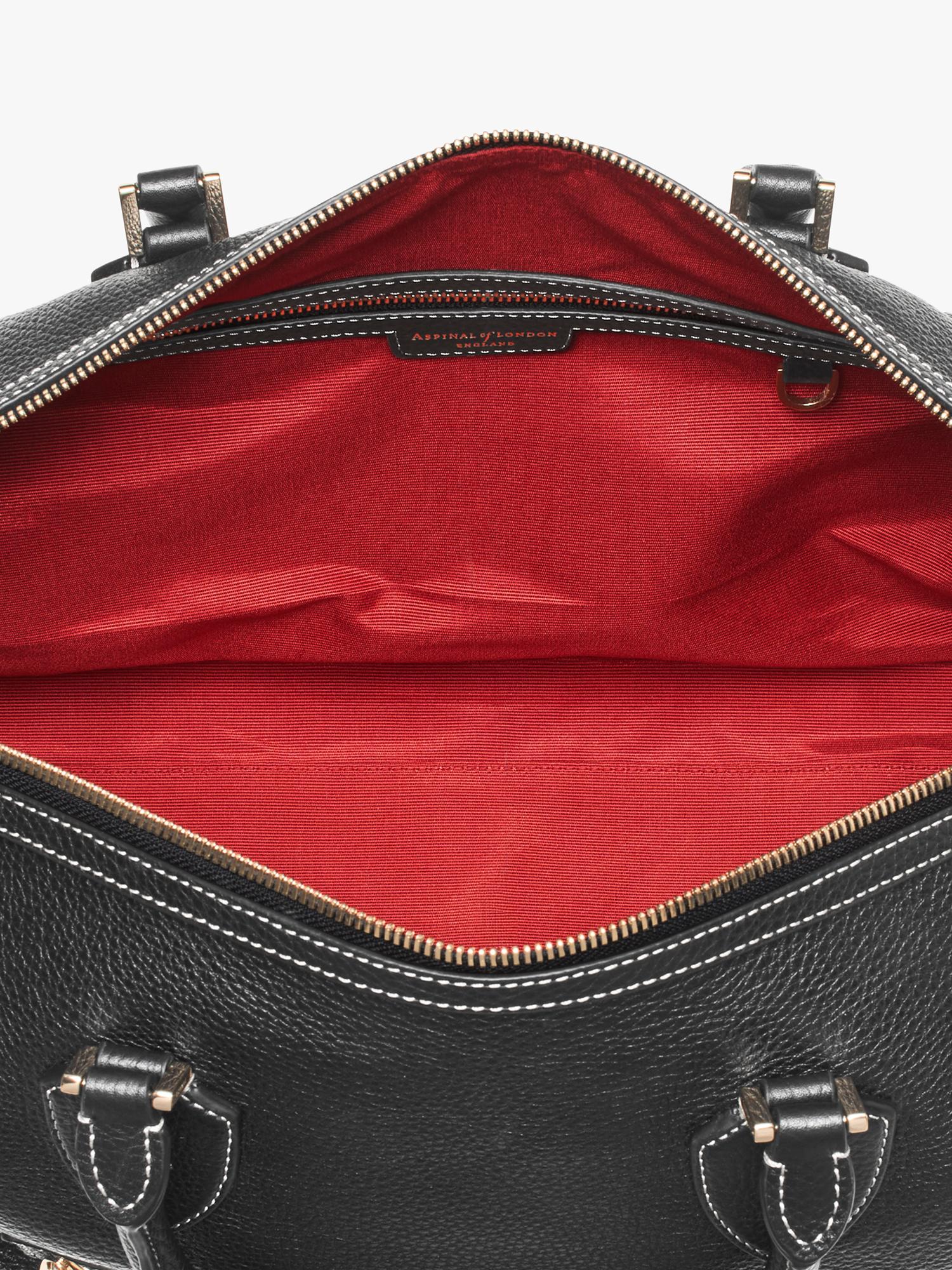 Aspinal of London Hudson bag in black pebble leather, UK version