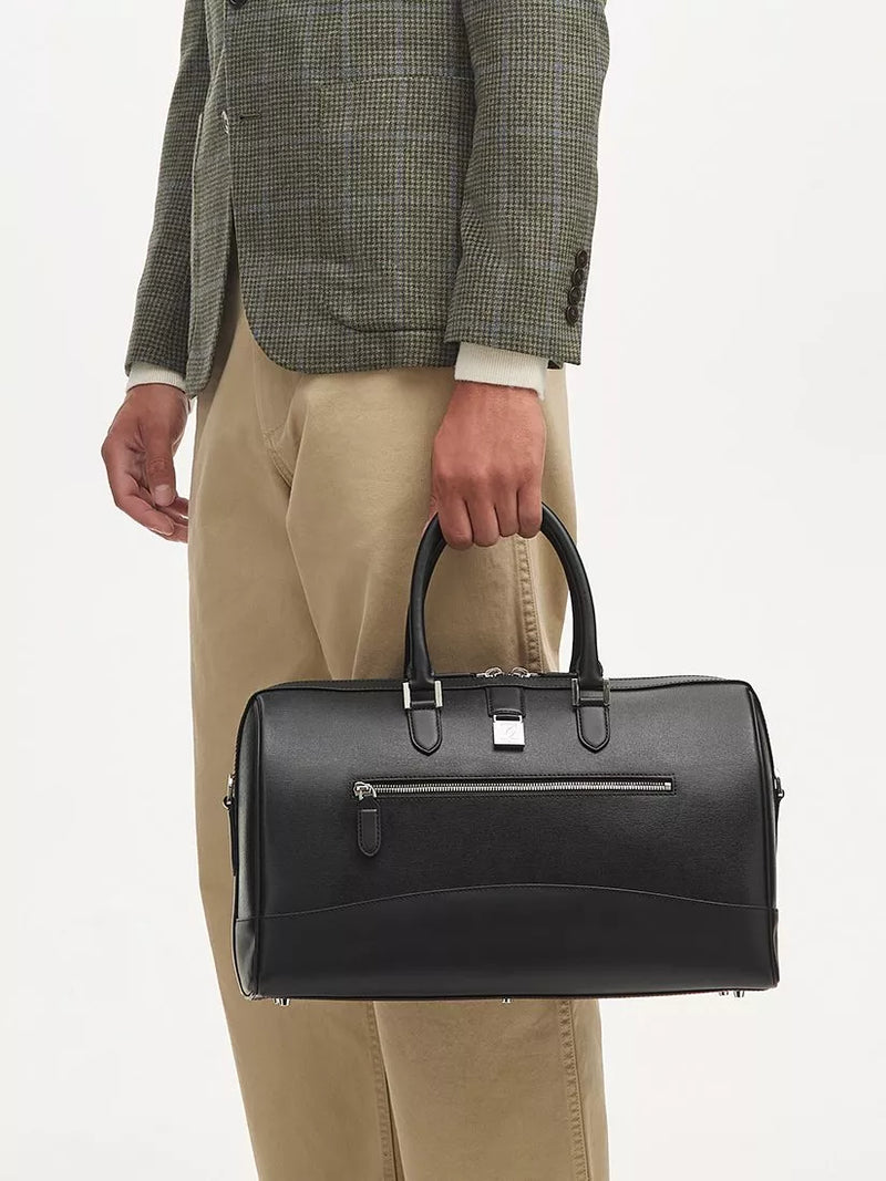 Aspinal of London Hudson bag in black pebble leather, UK version