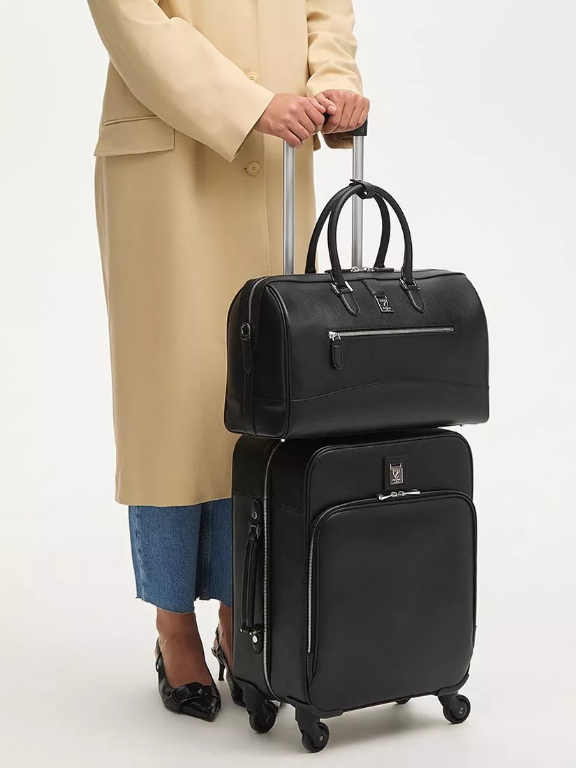Aspinal of London Hudson bag in black pebble leather, UK version