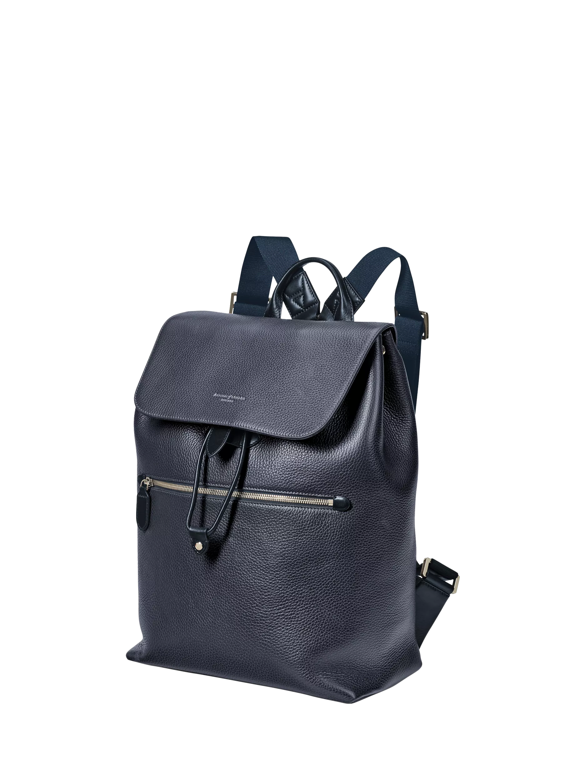 Aspinal of London Reporter Leather Backpack Navy, UK version