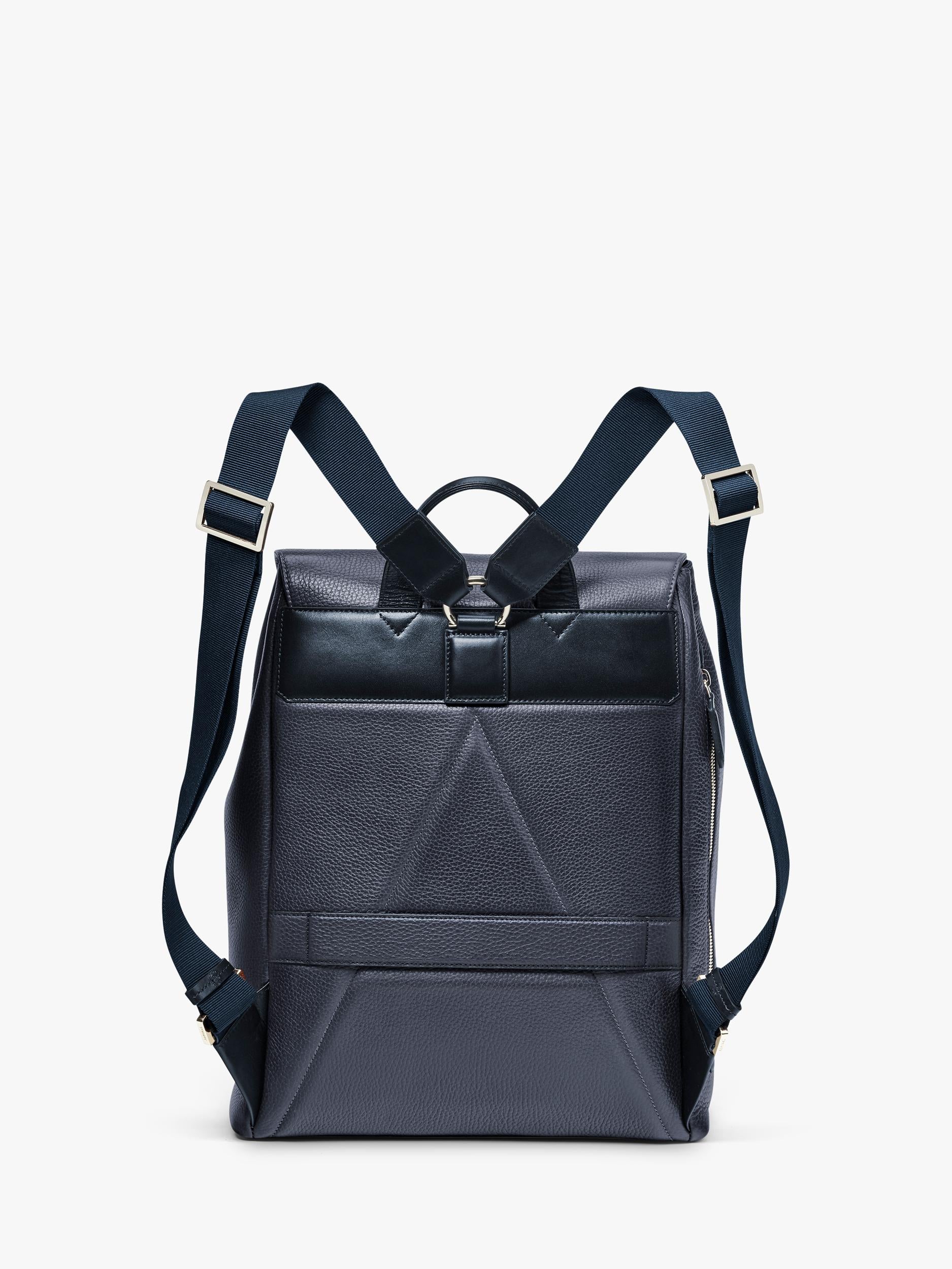 Aspinal of London Reporter Leather Backpack Navy, UK version