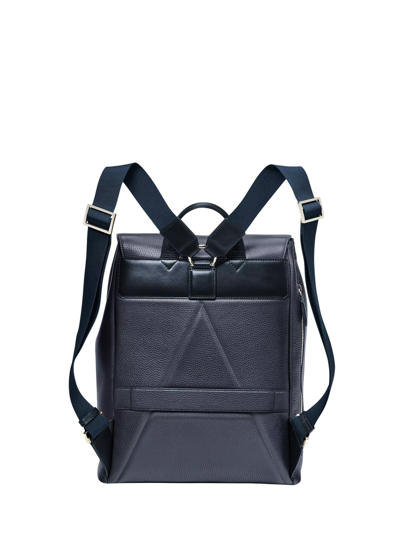 Aspinal of London Reporter Leather Backpack Navy, UK version