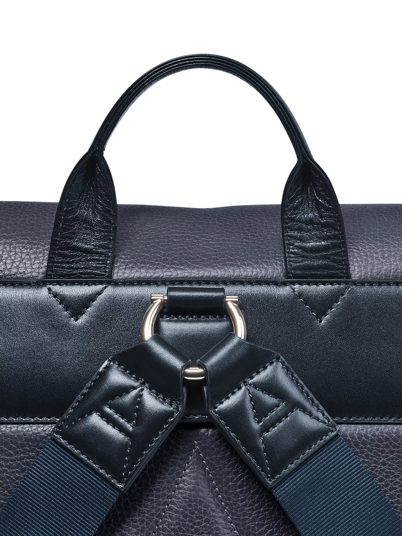 Aspinal of London Reporter Leather Backpack Navy, UK version