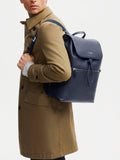 Aspinal of London Reporter Leather Backpack Navy, UK version