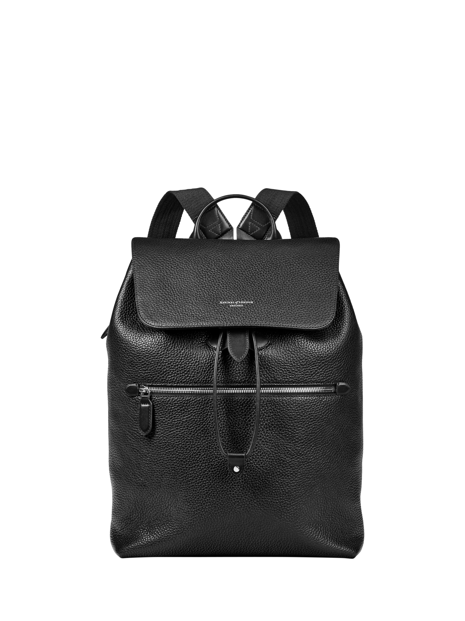 Aspinal of London Reporter leather backpack black, imported from the UK