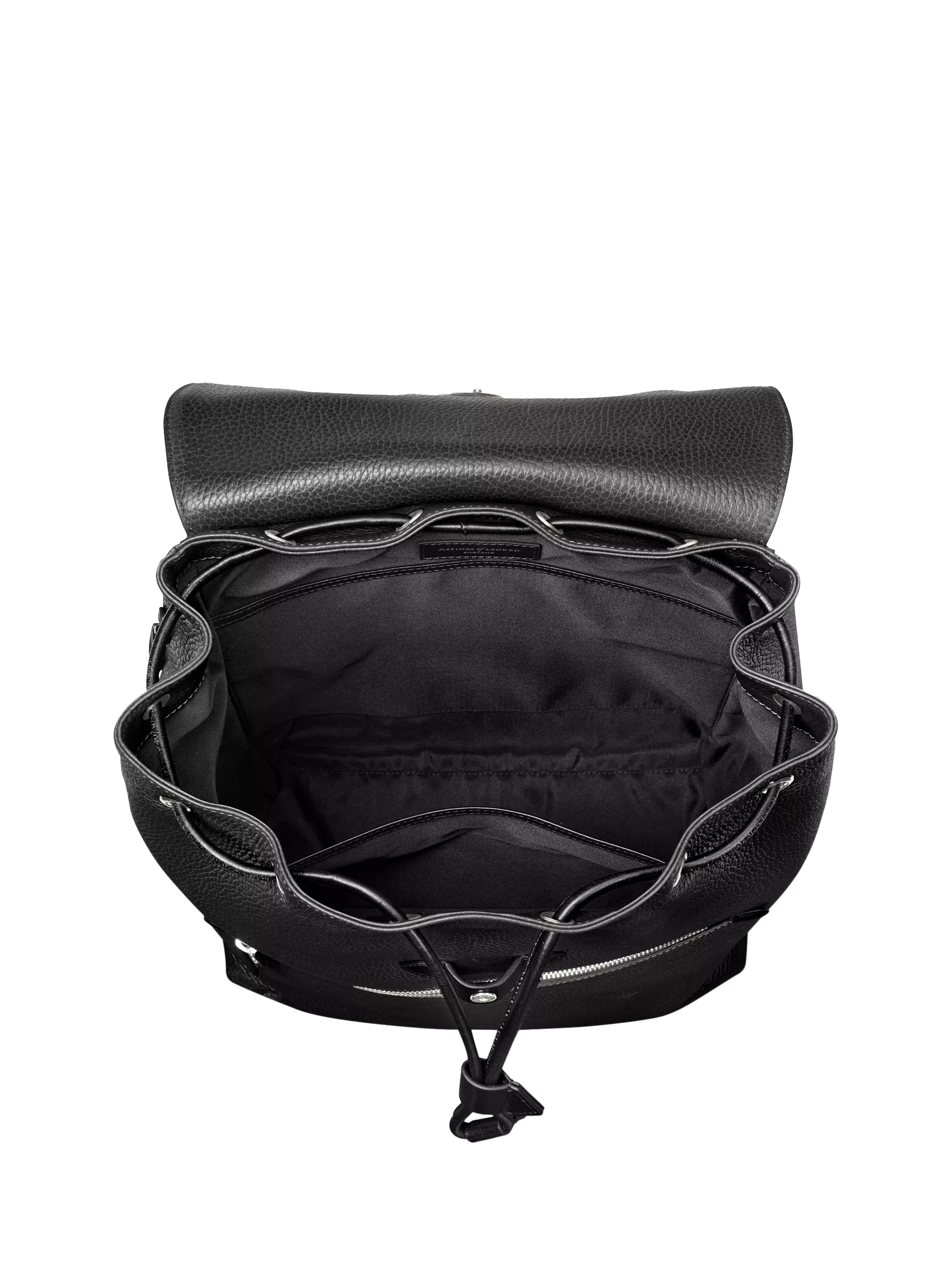 Aspinal of London Reporter leather backpack black, imported from the UK