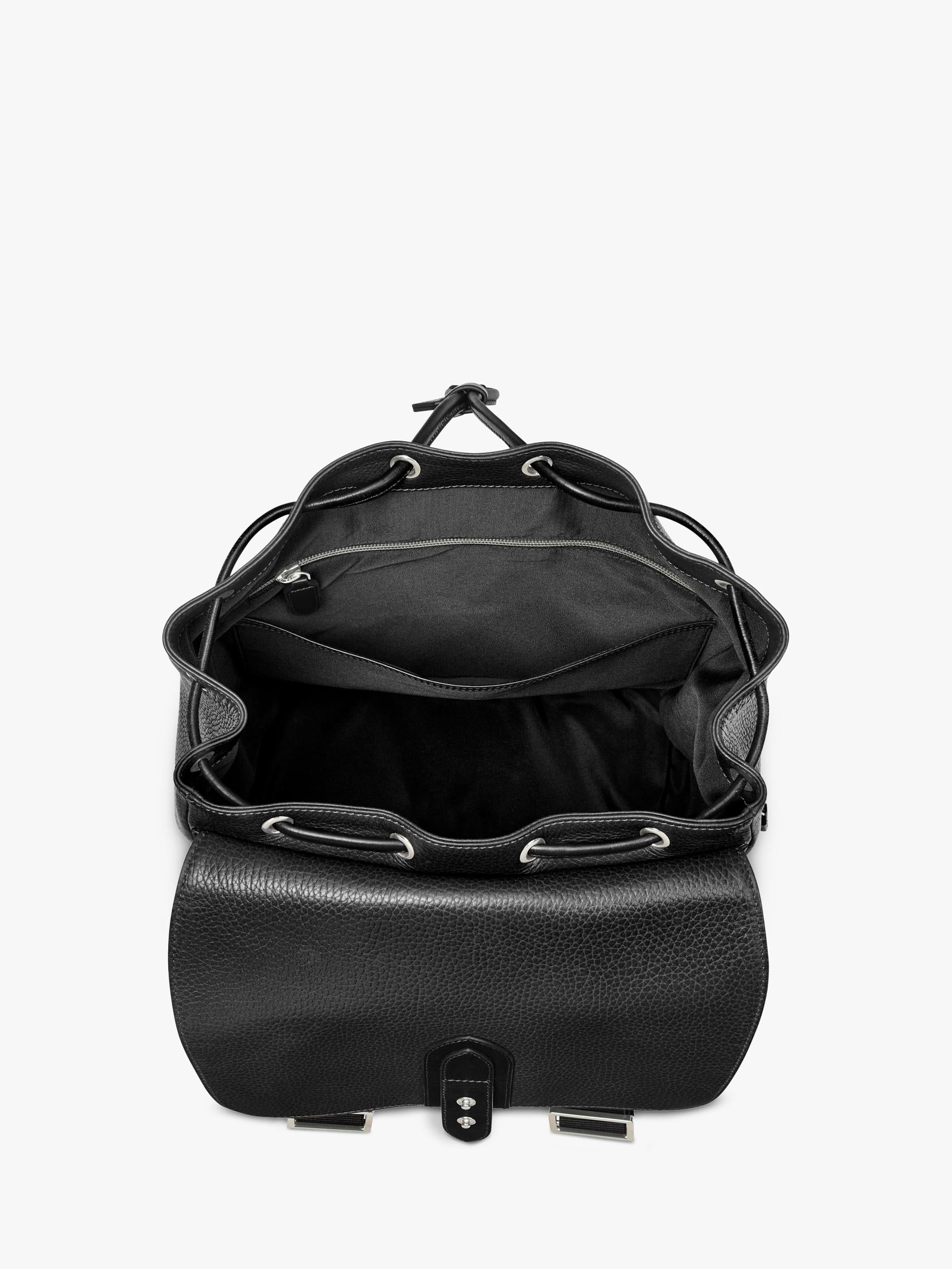 Aspinal of London Reporter leather backpack black, imported from the UK