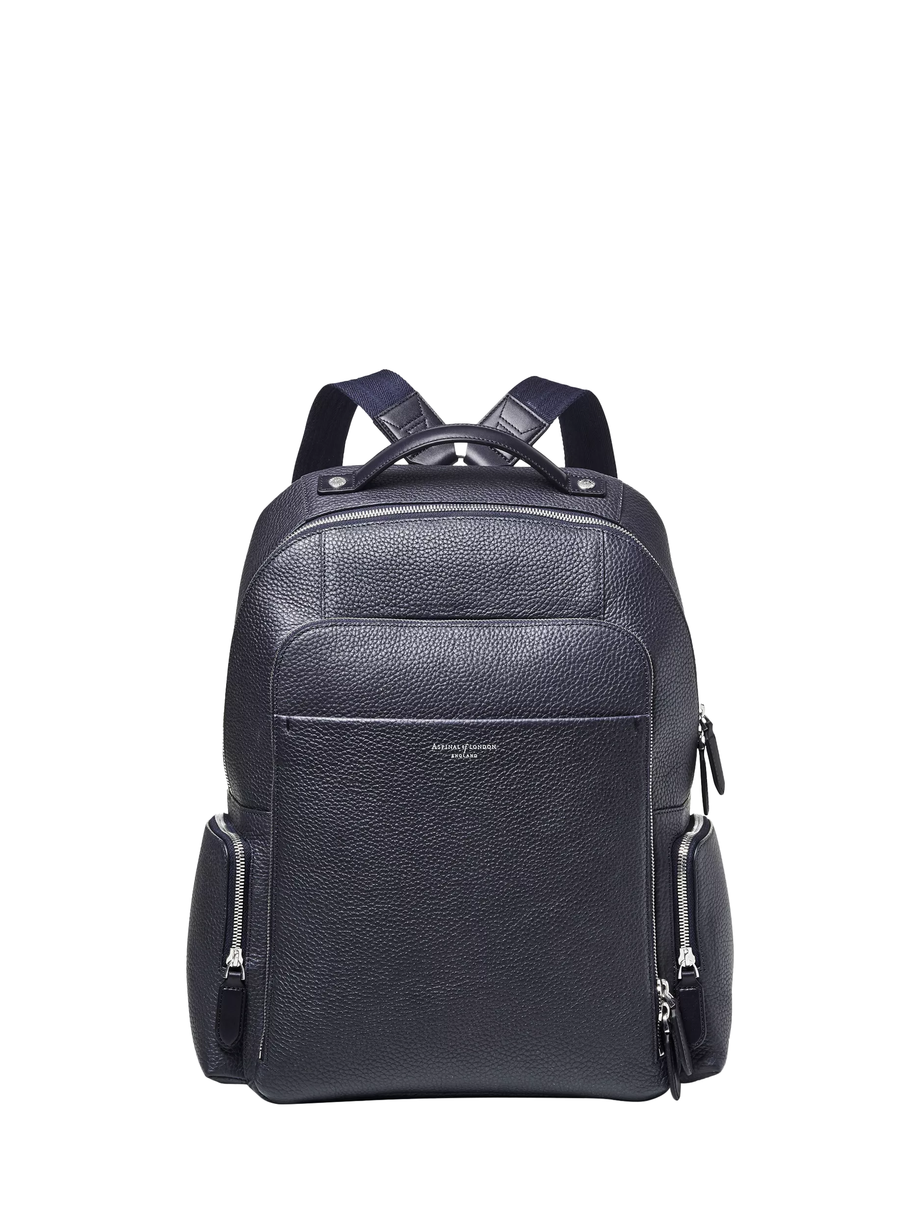 Rucksack Aspinal of London Reporter Zip aus genarbtem Leder
