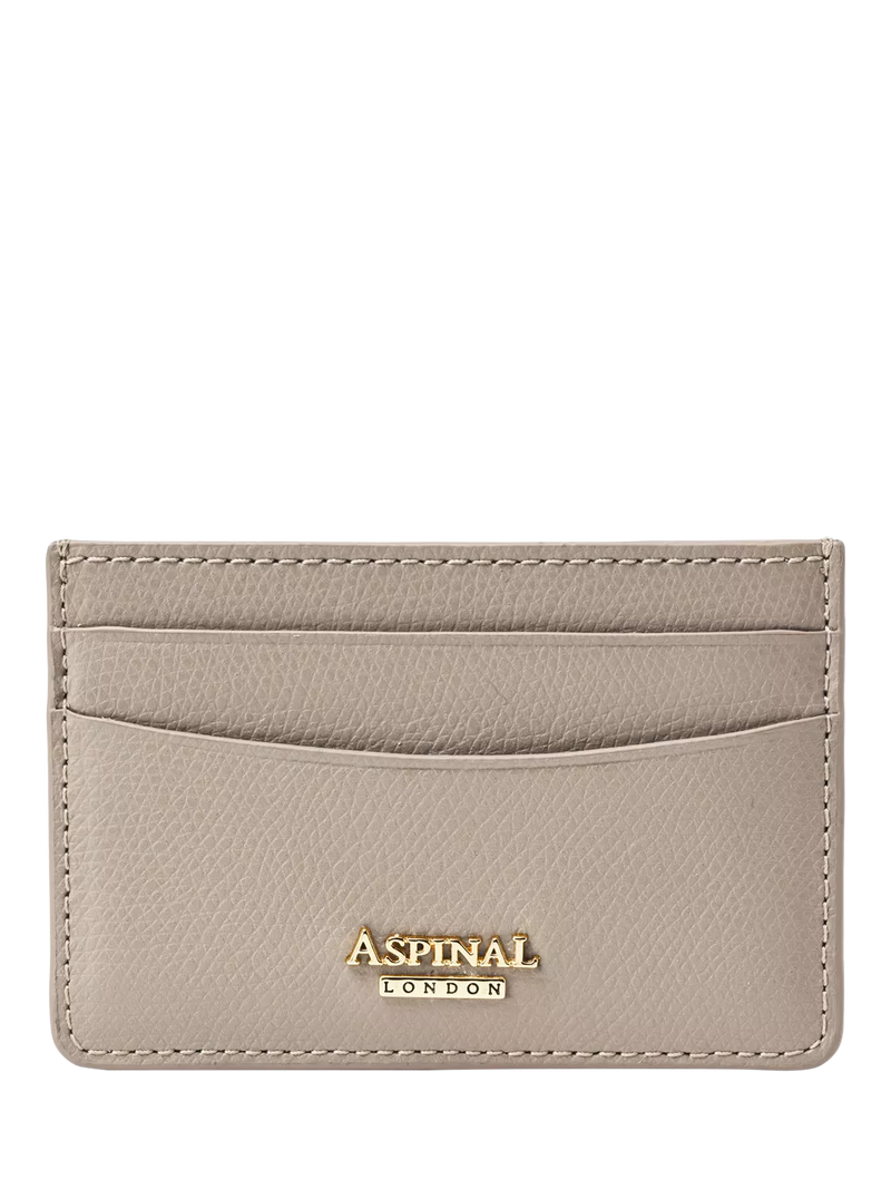 Aspinal of London leather slim credit card case taupe, UK version