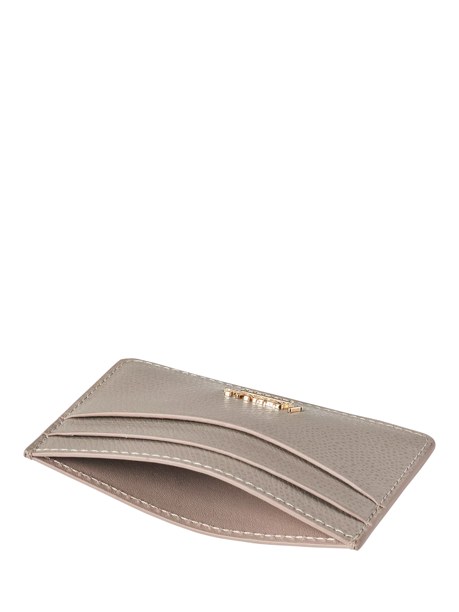 Aspinal of London leather slim credit card case taupe, UK version