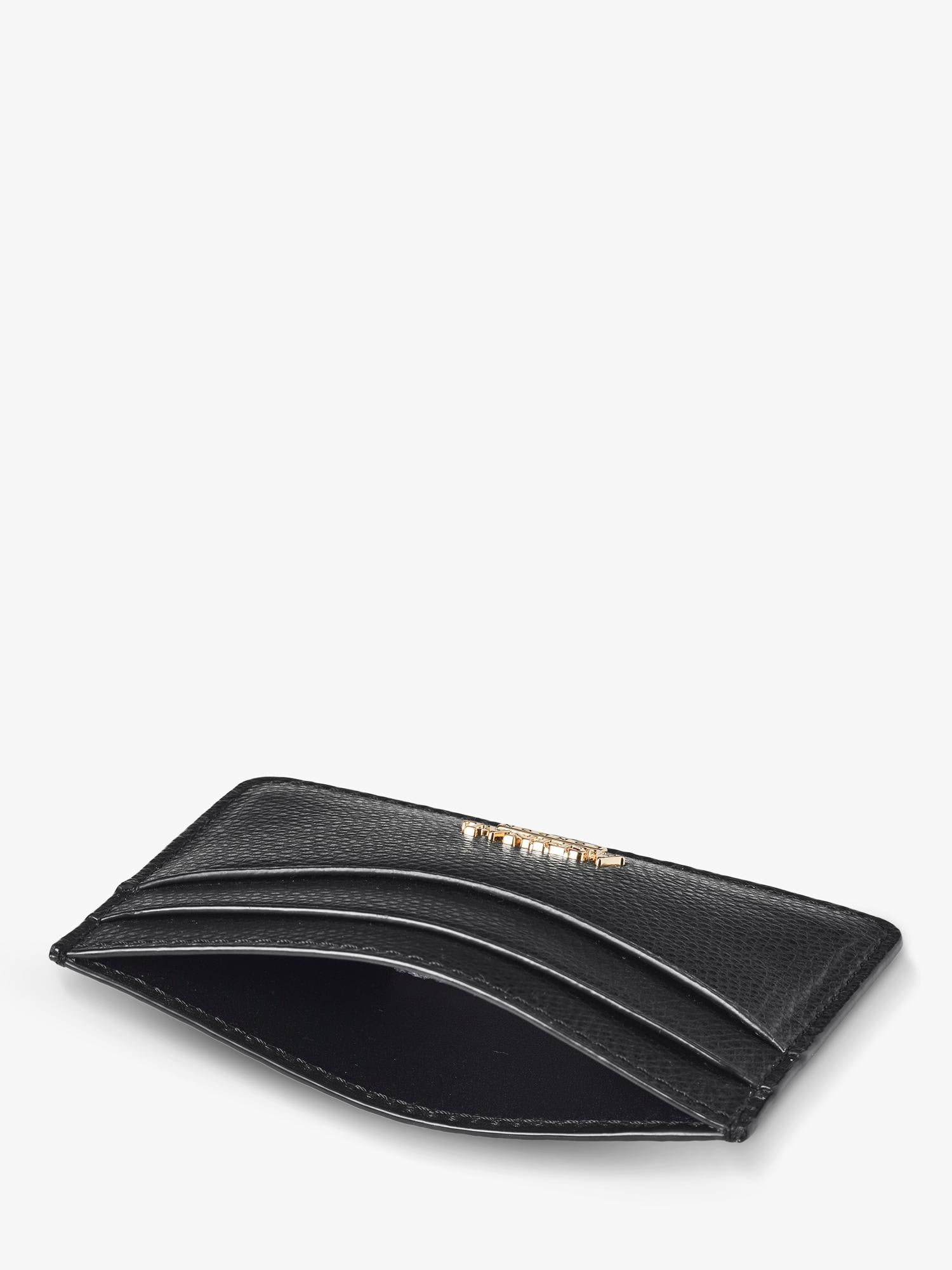 Aspinal of London leather slim credit card case black, imported from the UK