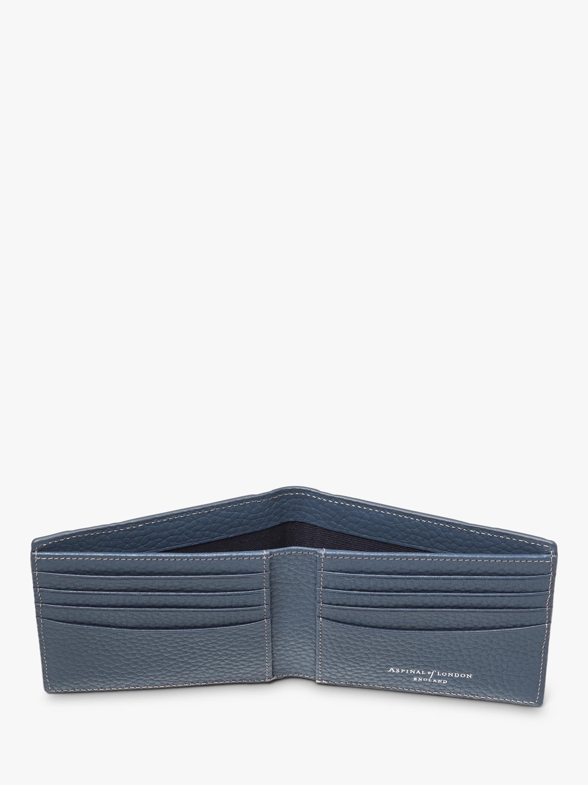 Aspinal of London billfold 8-card wallet in leather, imported from the UK