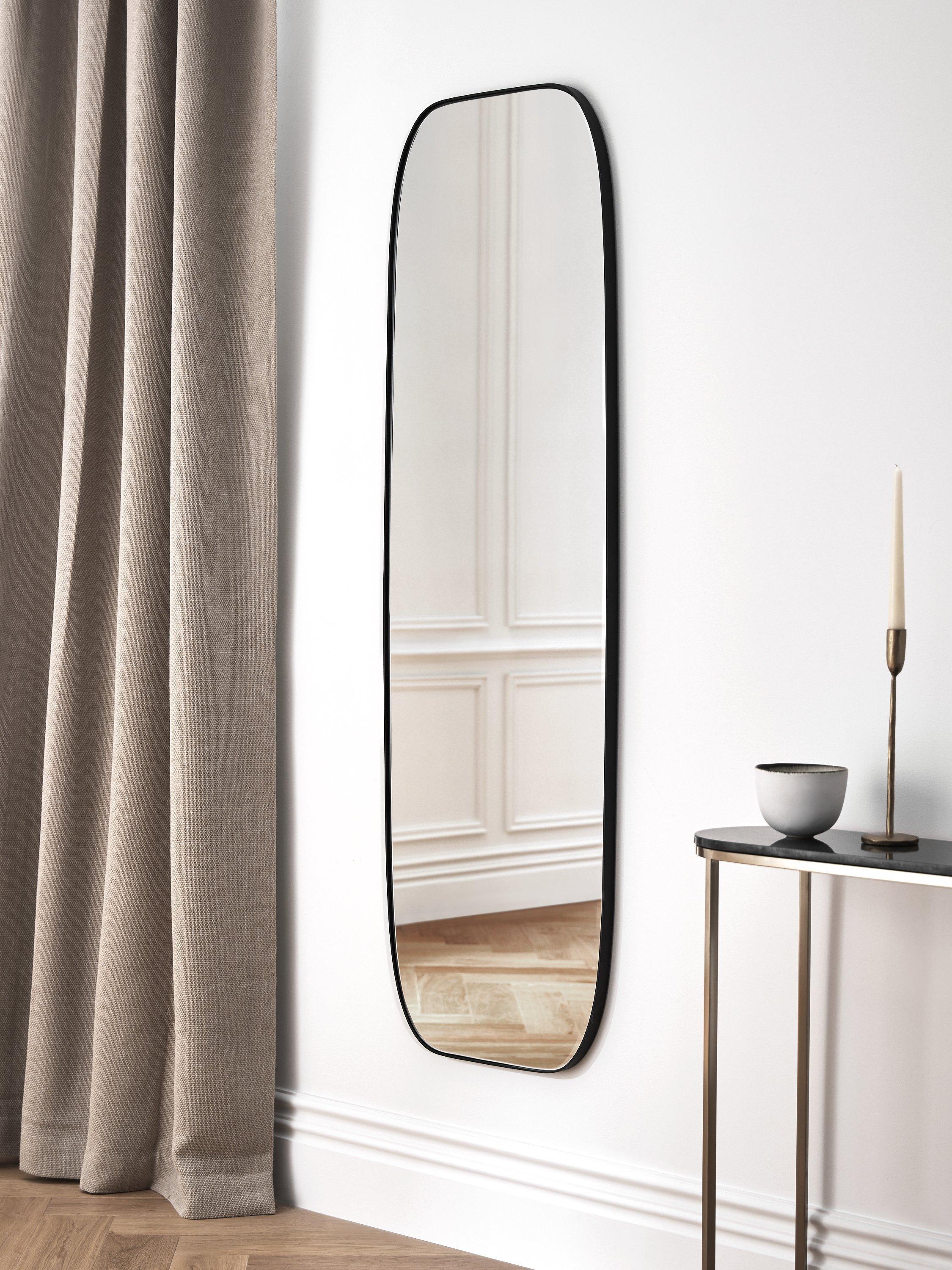 John Lewis full-length black mirror 160x50cm curved corners - British product