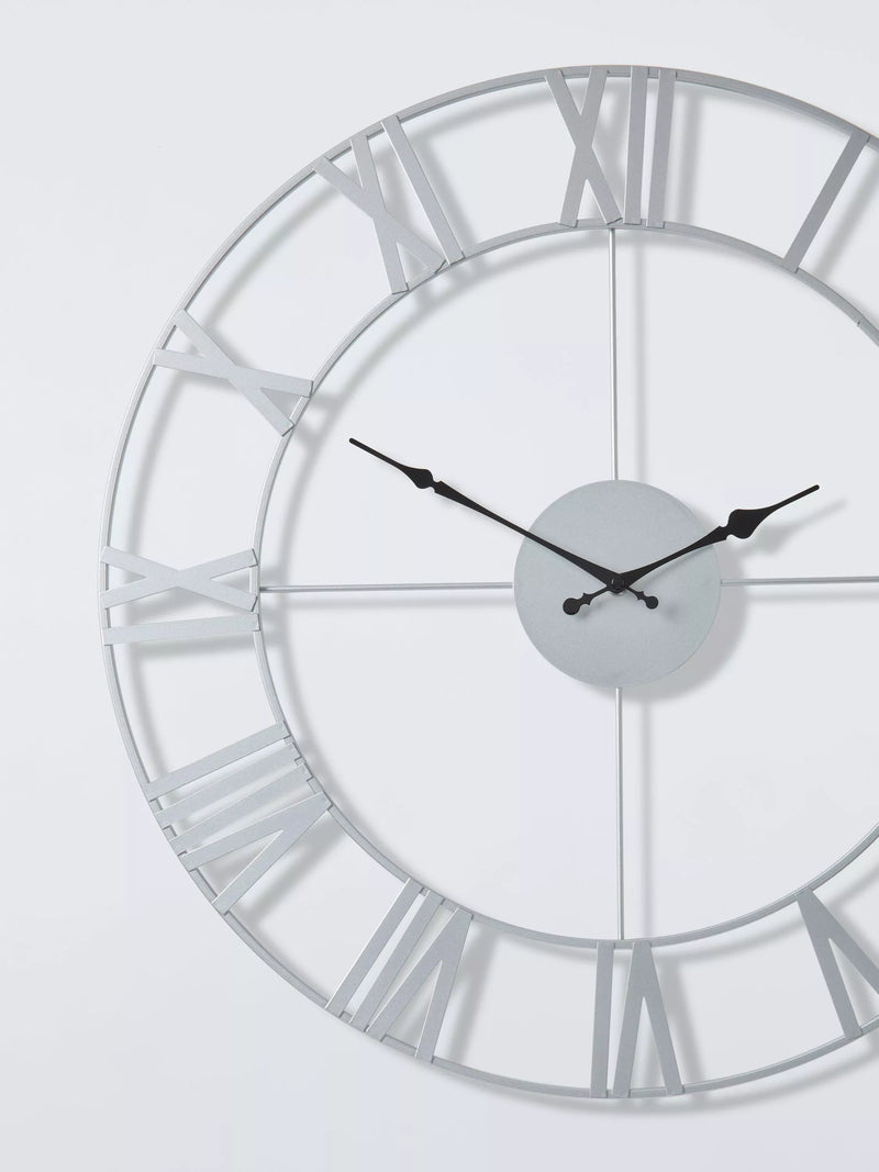 John Lewis 60cm skeleton wall clock Roman numerals (British brand)