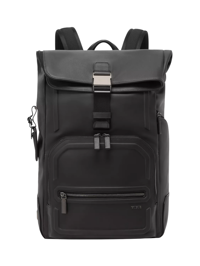 TUMI Osborn Roll Top Backpack in Espresso Brown Bombe, imported from the UK