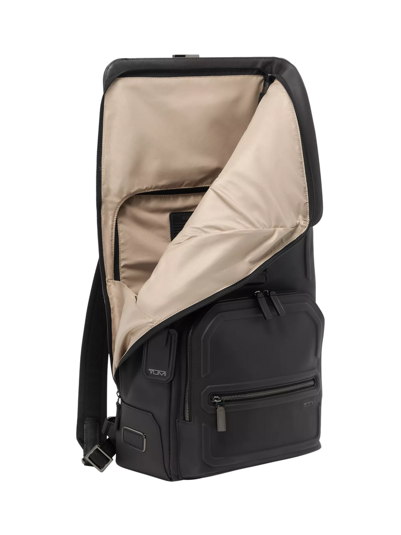 TUMI Osborn Roll Top Backpack in Espresso Brown Bombe, imported from the UK