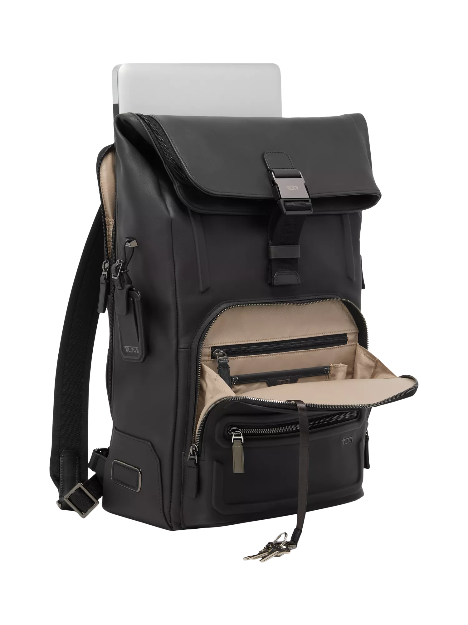 TUMI Osborn Roll Top Backpack in Espresso Brown Bombe, imported from the UK