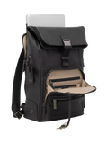 TUMI Osborn Roll Top Backpack in Espresso Brown Bombe, imported from the UK