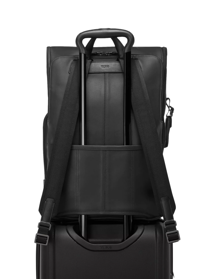 TUMI Osborn Roll Top Backpack in Espresso Brown Bombe, imported from the UK
