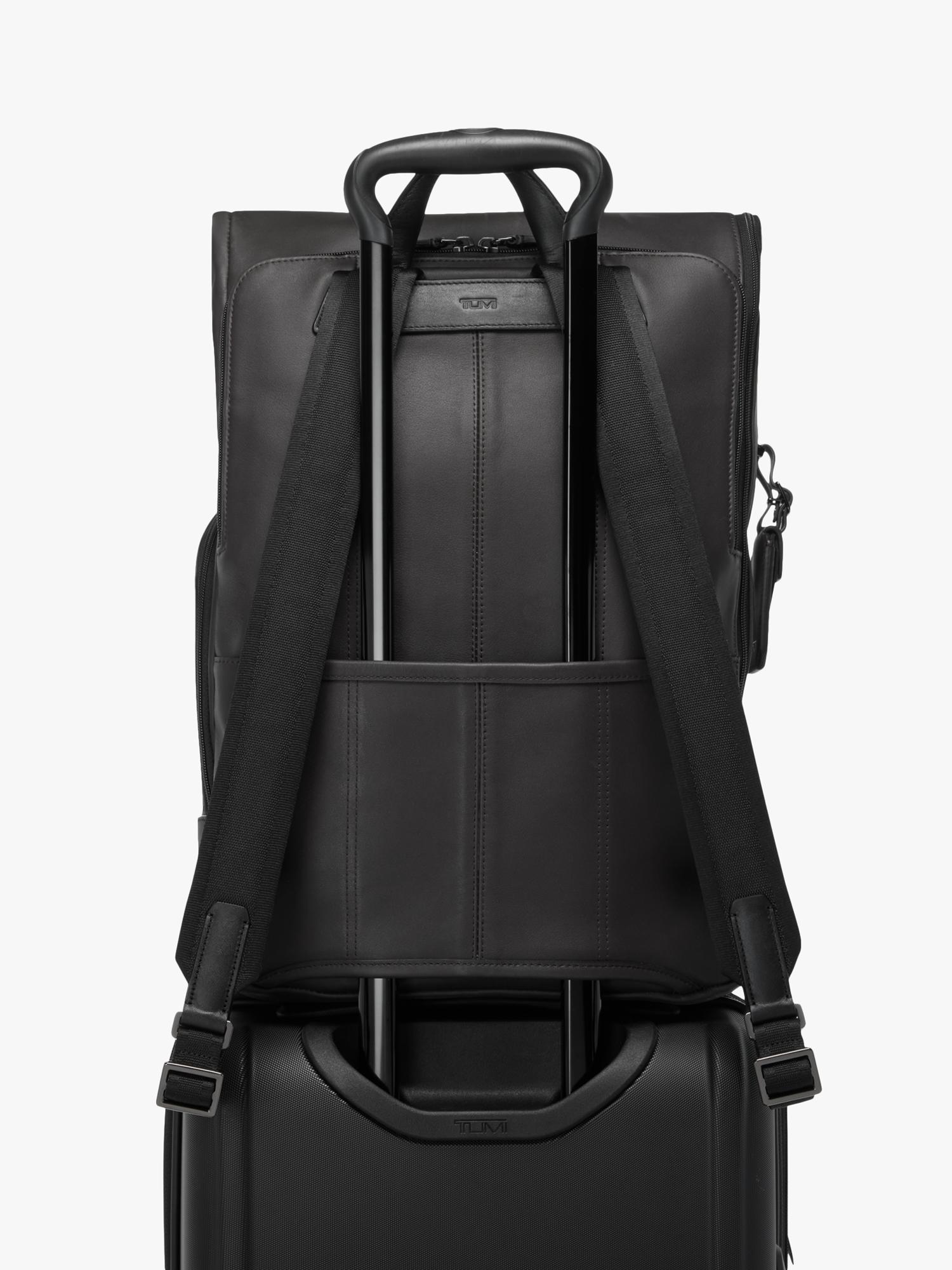TUMI Osborn Roll Top Backpack in Espresso Brown Bombe, imported from the UK