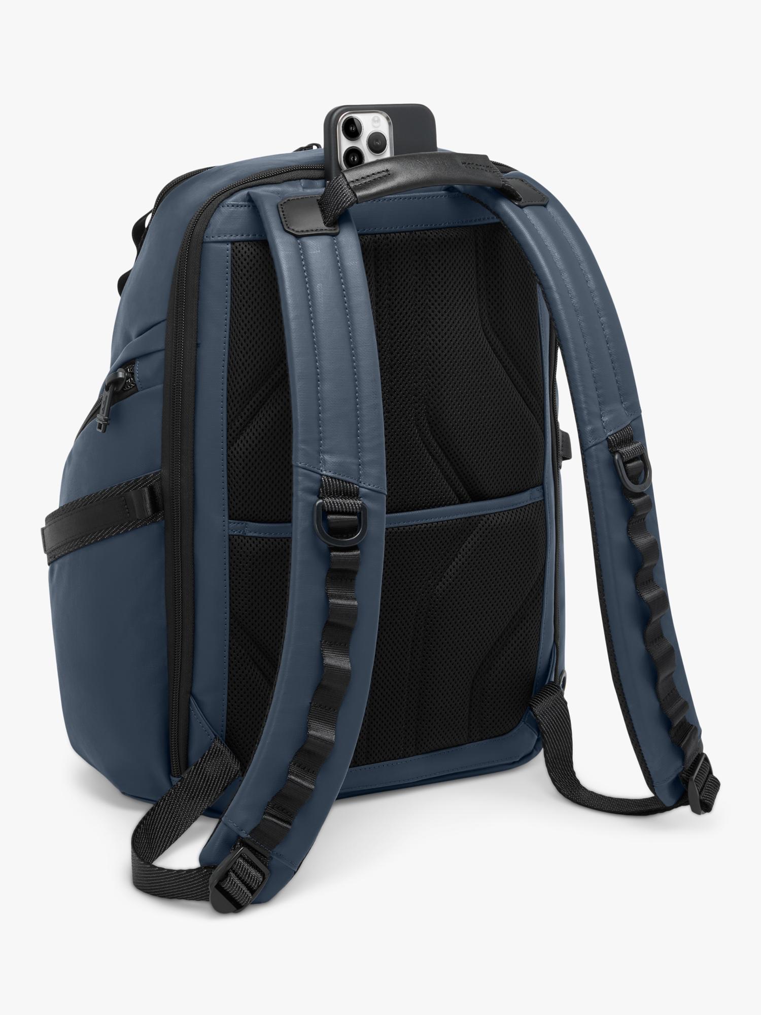 TUMI Search Backpack navy coated canvas (British brand)