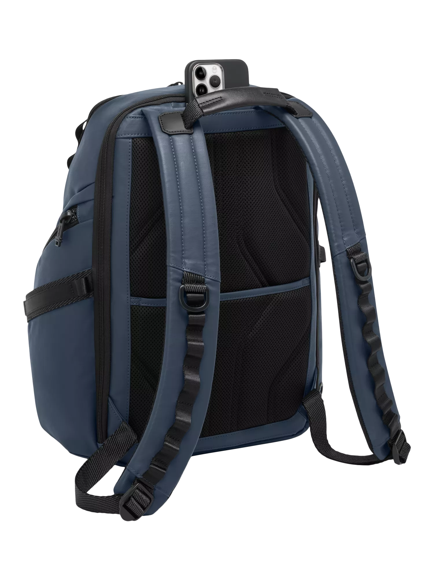 TUMI Search Backpack navy coated canvas (British brand)