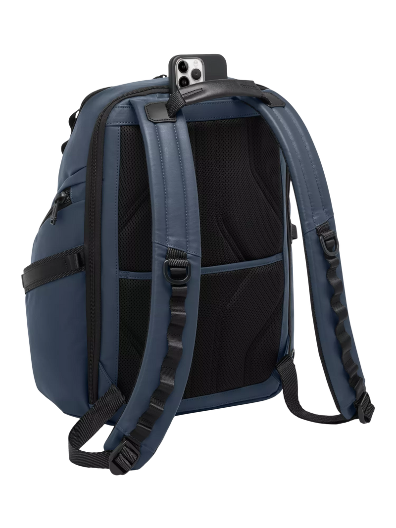 TUMI Search Backpack navy coated canvas (British brand)