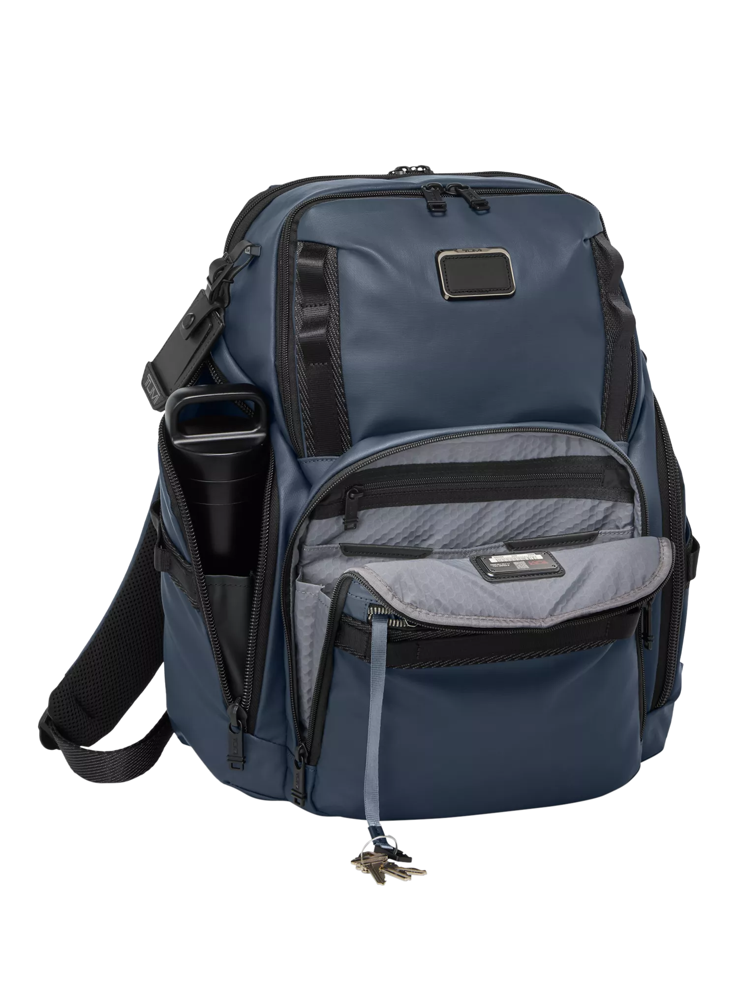 TUMI Search Backpack navy coated canvas (British brand)