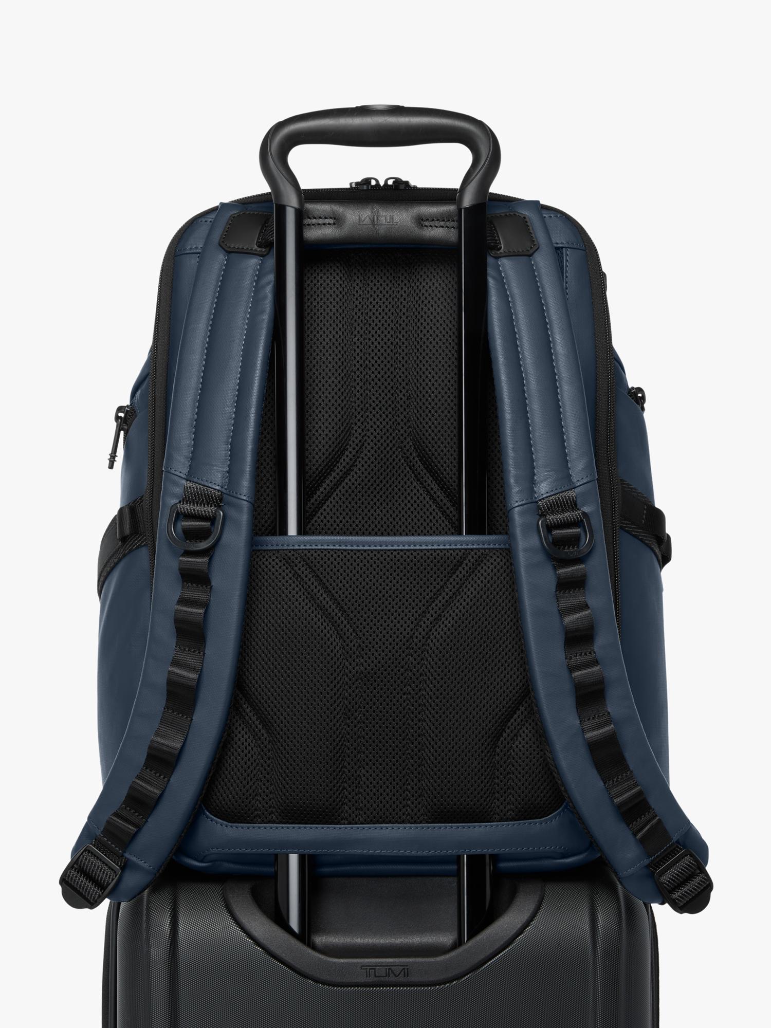 TUMI Search Backpack navy coated canvas (British brand)