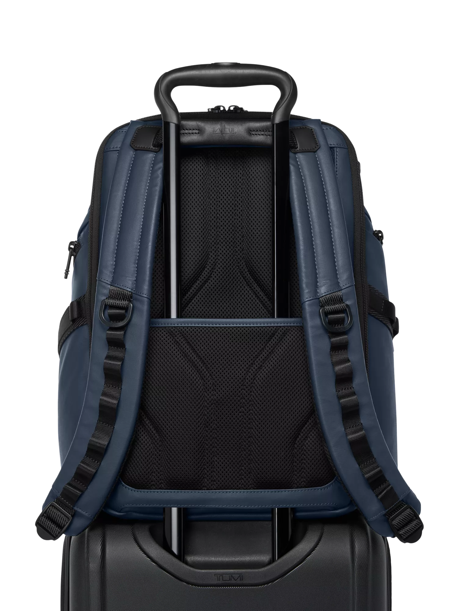 TUMI Search Backpack navy coated canvas (British brand)