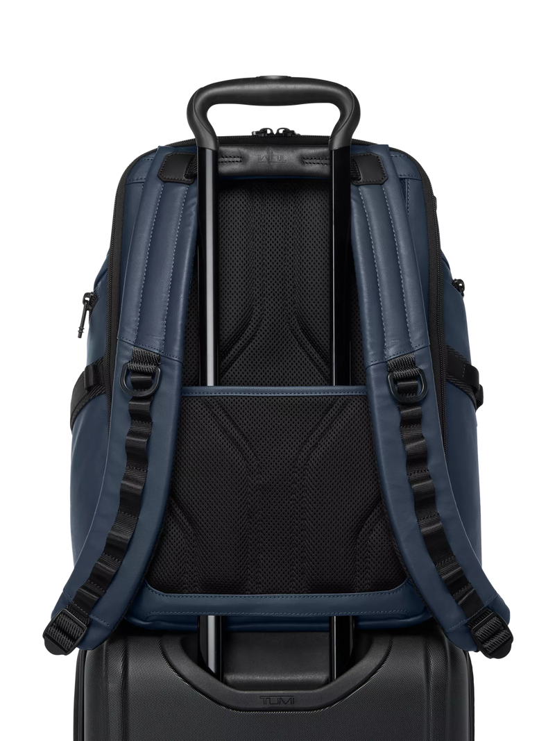 TUMI Search Backpack navy coated canvas (British brand)