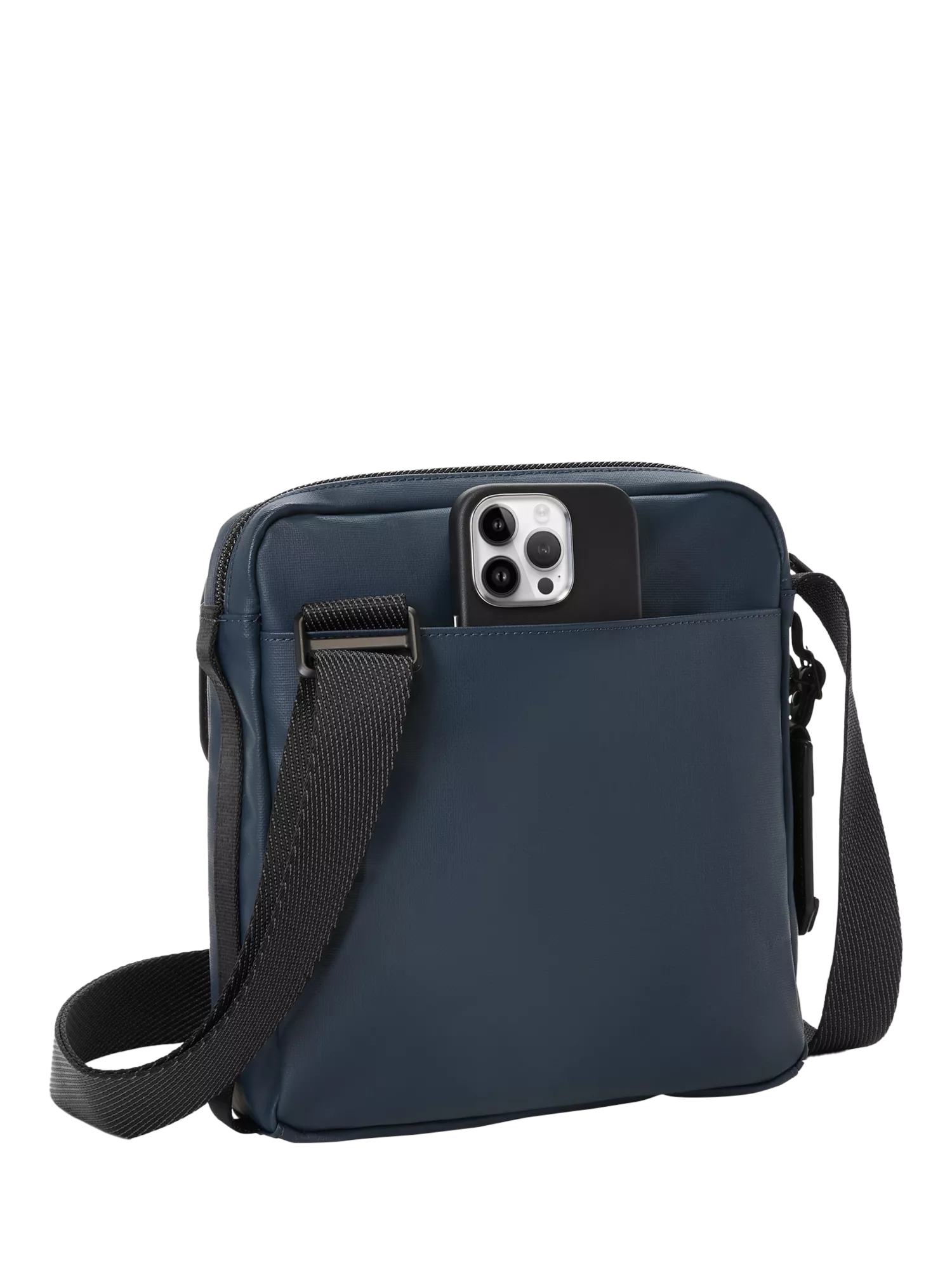TUMI Junior crossbody bag navy coated canvas, UK version