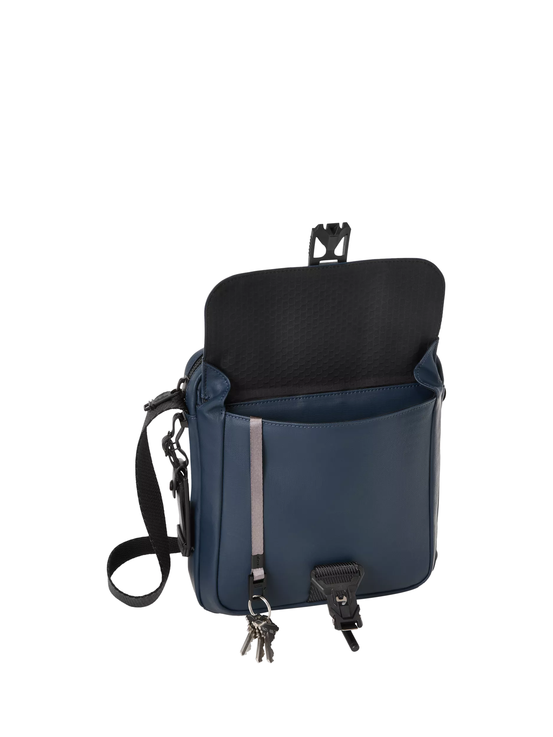 TUMI Junior crossbody bag navy coated canvas, UK version