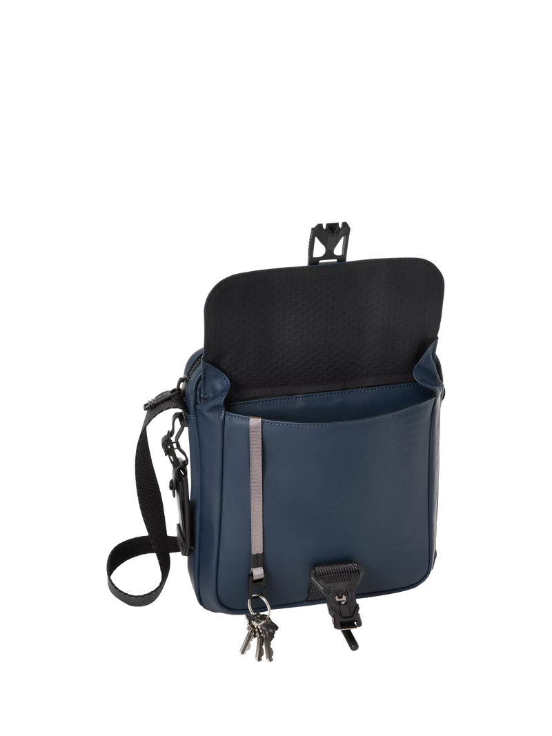 TUMI Junior crossbody bag navy coated canvas, UK version