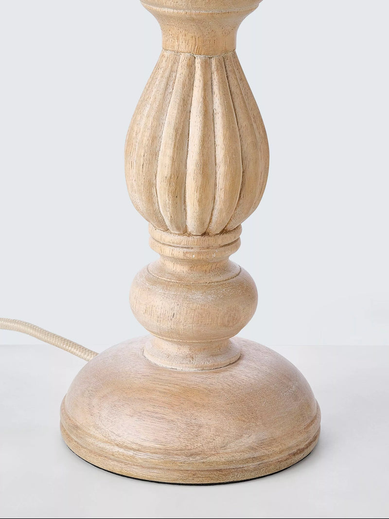John Lewis Norma whitewashed mango wood lamp base, imported from the UK