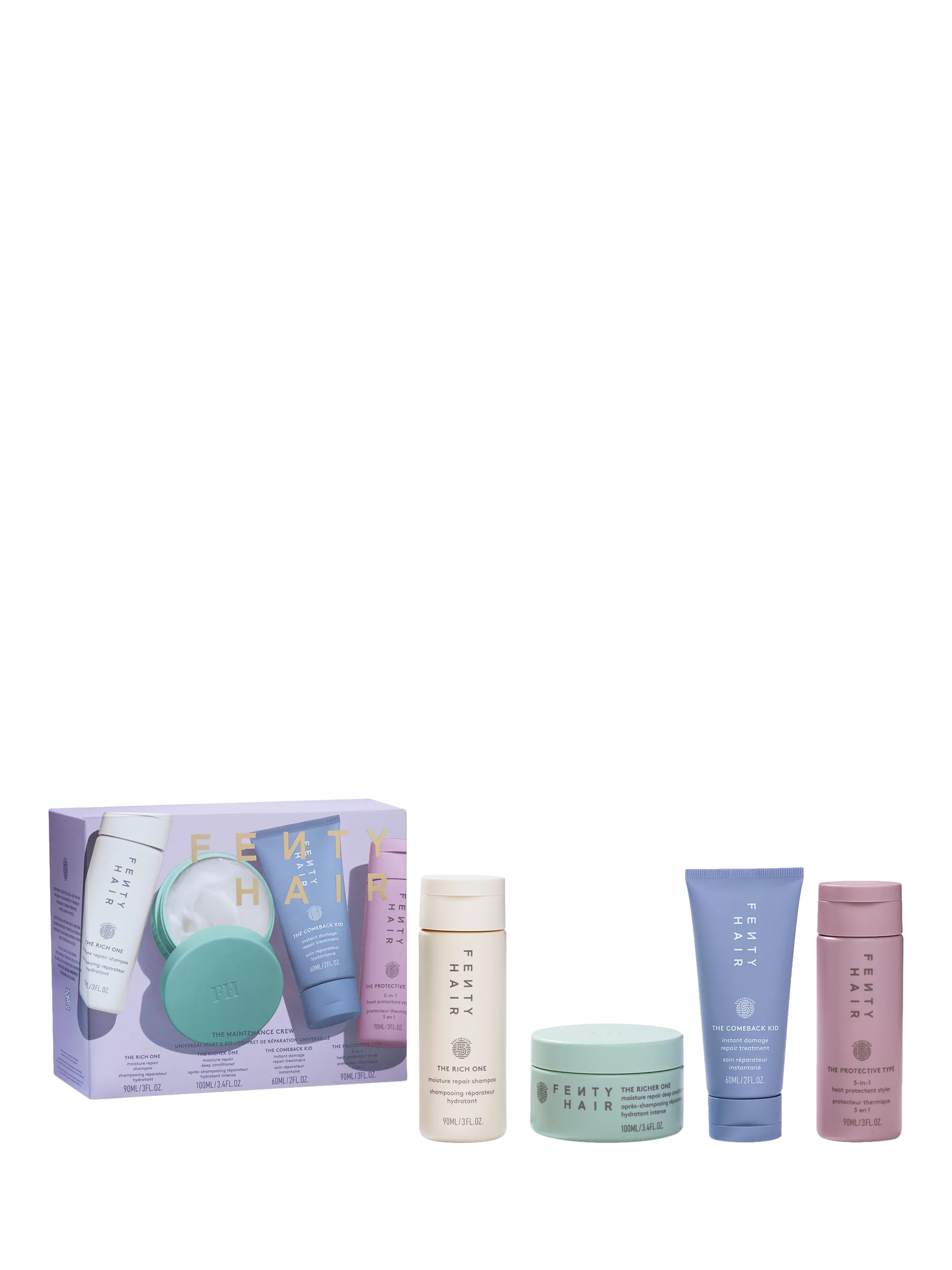 Fenty Hair Maintenance Crew gift set travel sizes (British brand)