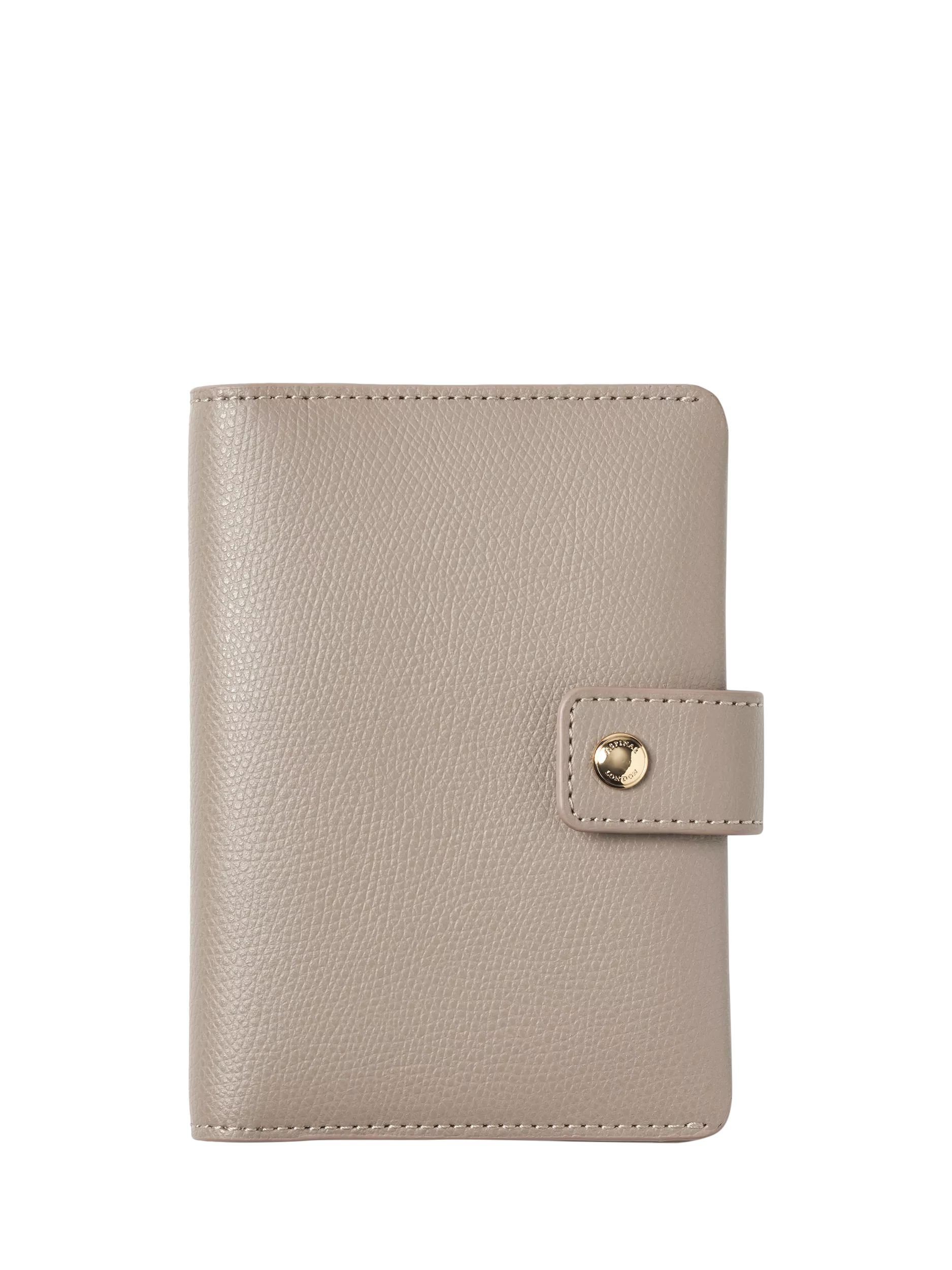 Aspinal of London leather duo passport cover taupe, imported from the UK