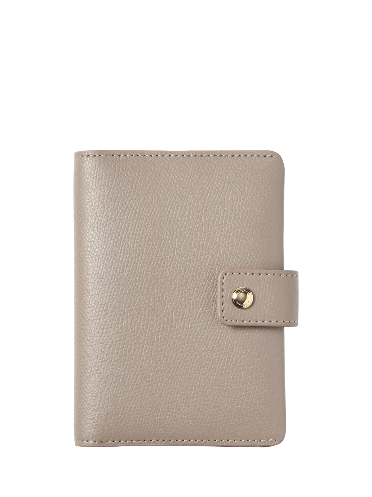 Aspinal of London leather duo passport cover taupe, imported from the UK